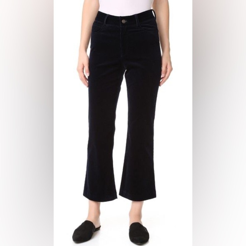 Jenni Kayne Corduroy Cropped Pant, Deep Green, size 0